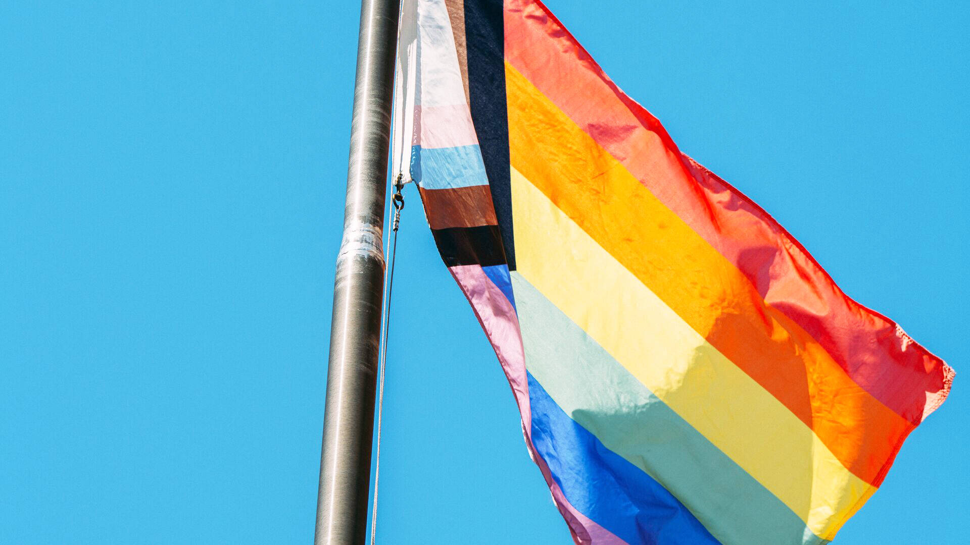 A Pride flag flying the month of June at Kent City Hall. COURTESY PHOTO, City of Kent