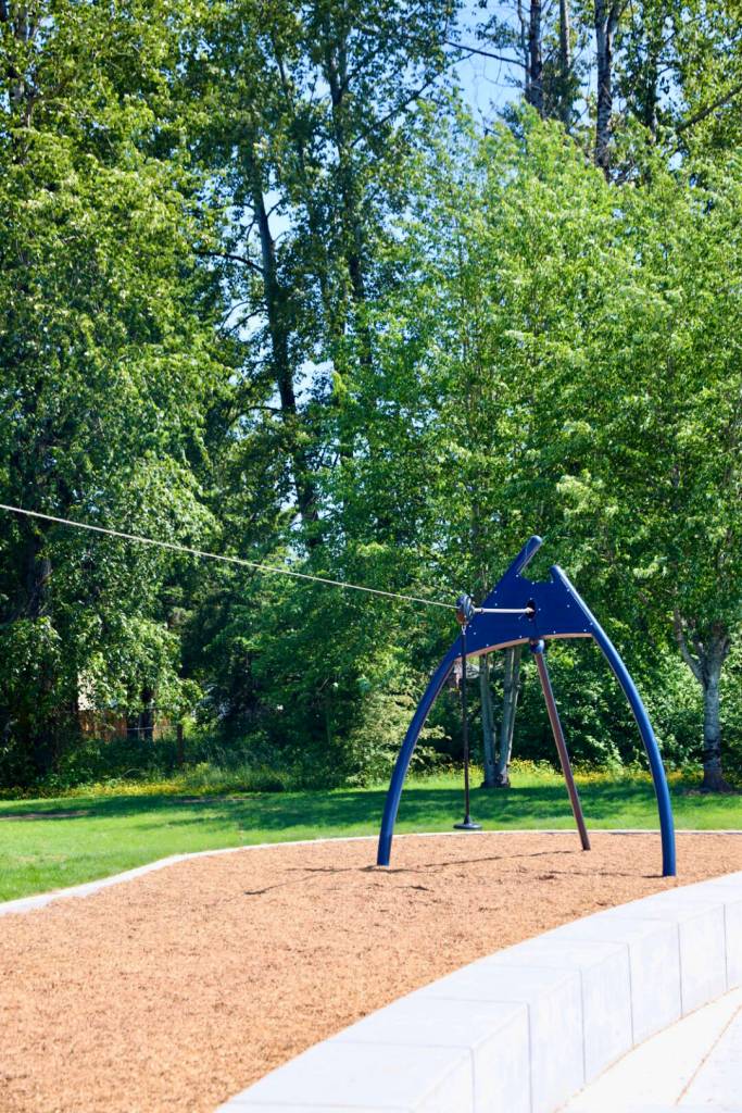 A zip line is available for use at Springwood Park. COURTESY PHOTO, City of Kent Parks