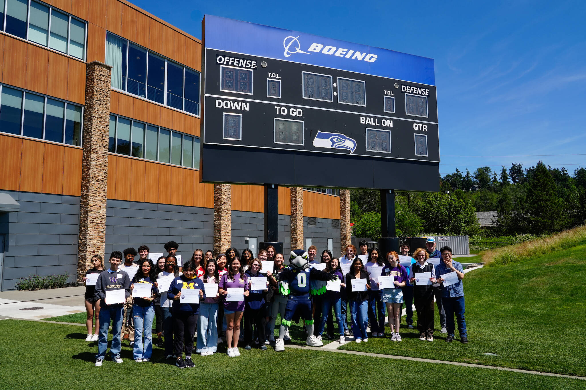 Washington State STEM Signing Day 2025 honorees in a group photo at a celebration event on June 6, at the Virginia Mason Athletic Center (VMAC) in Renton. Courtesy photo.