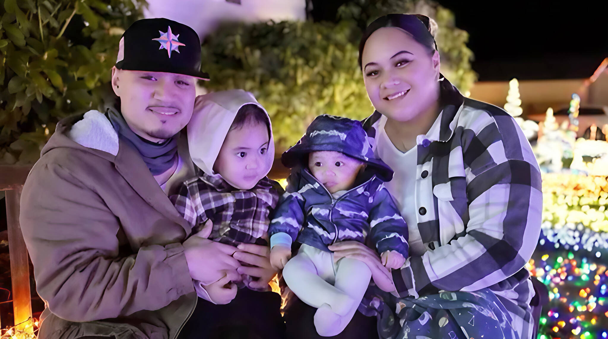 Leroy Tinoga with his wife and two young children. COURTESY PHOTO, GoFundMe