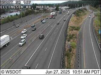 Northbound State Route 167 on Washington State Department of Transportation real-time camera on June 27. Courtesy photo.
