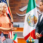 Kent Mayor Dana Ralph meets July 1 at Kent City Hall with Milton Cárdenas, Mexican municipal president reelect of El Grullo, in the state of Jalisco, Mexico. COURTESY PHOTO, City of Kent