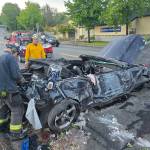 Two people in this car suffered life-threatening injuries after it crashed into the Little Pioneers Academy day care facility at about 1:13 a.m. Monday, July 7 at 515 E. Smith St. COURTESY PHOTO, Puget Sound Fire