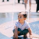 Cooling down at Town Square Plaza during the Kent Cornucopia Days. COURTESY PHOTO, City of Kent