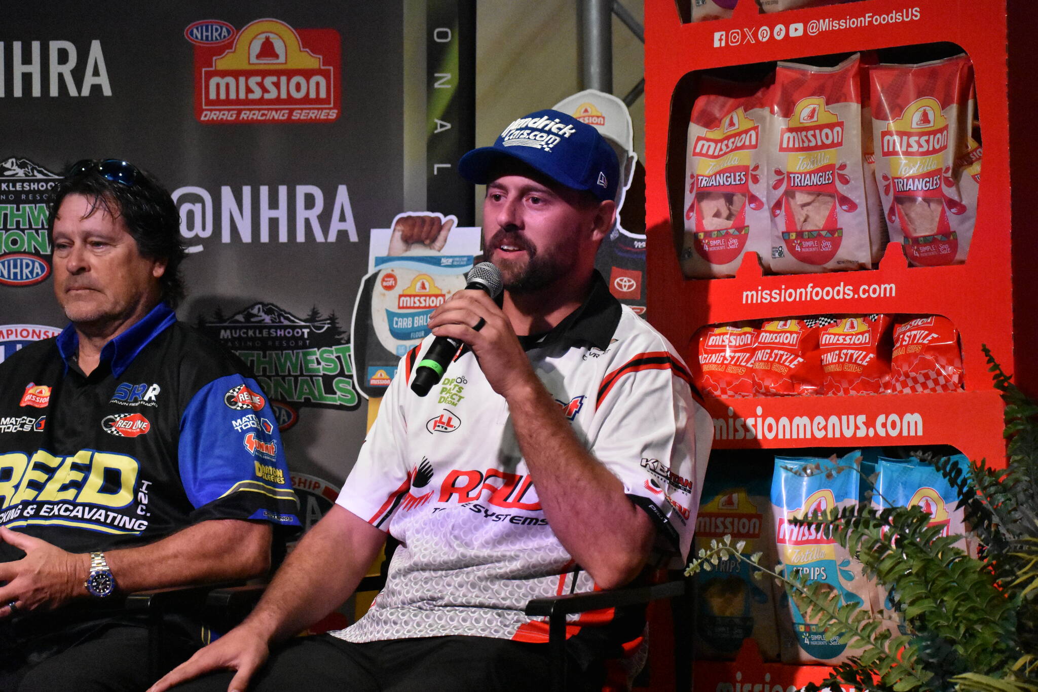 Dallas Glenn speaks to the media at the NHRA Northwest Nationals press conference. Ben Ray / The Reporter