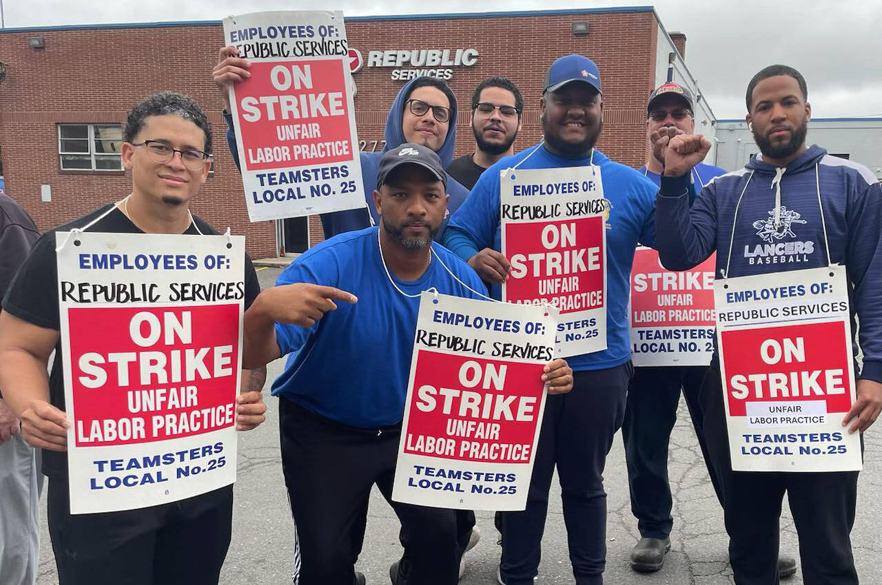 Teamsters on strike in Boston against Republic Services has led to a work stoppage by drivers in Kent in support of the strike. COURTESY PHOTO, Teamsters 25