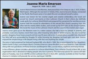 Joanne Marie Emerson | Obituary