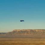 Kent-based Blue Origins New Shepard crew capsule descends Aug. 3 in West Texas. COURTESY PHOTO, Blue Origin