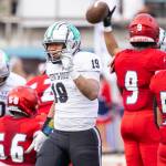 Photo by Robby Mullikin
Andonai Vee wags his finger after a tackle against Kennedy Catholic.