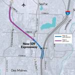 A map of the new SR 509 Expressway. COURTESY GRAPHIC, WSDOT