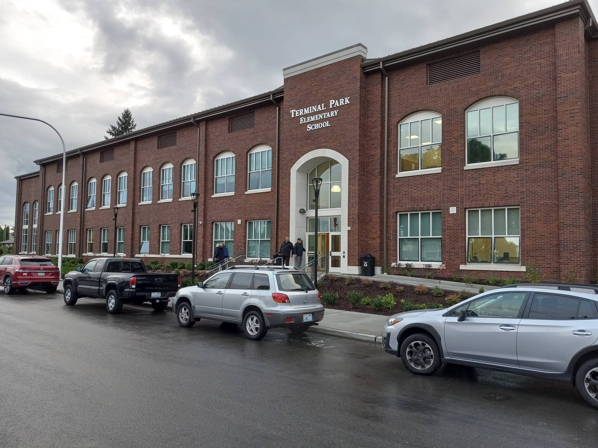 The exterior of the rebuilt Terminal Park Elementary School, 1101 D St. SE, Auburn. The remodeled school opened in September 2023 and was the final school financed by the district's 2016 bond. File photo