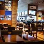 The new Hawks Peak sports bar at the Snoqualmie Casinos hotel displays local sports memorabilia, Aug. 8, 2025.