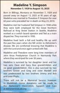 Madeline Simpson | Obituary