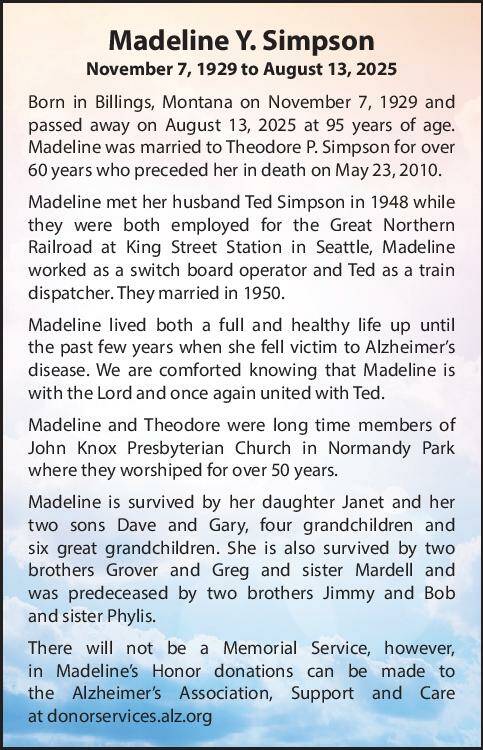 Madeline Simpson | Obituary