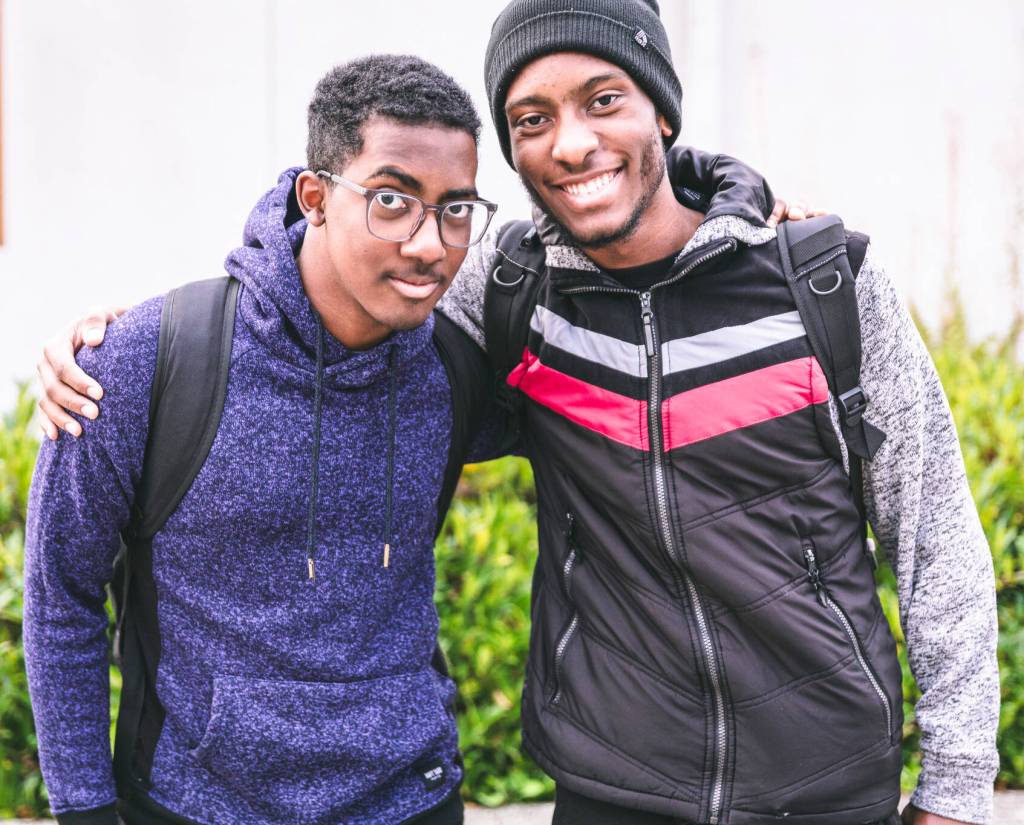 Students pose for a photo on the first day of classes. COURTESY PHOTO, Kent School District