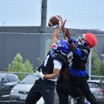 Miles Fuavai makes a one-handed interception during practice. Photo by Ben Ray/Sound Publishing