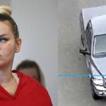 Photo by Joshua Solorzano/The Mirror
Hailey Bunkelman at her sentencing, and a photo from the Federal Way Police Department of the truck that hit Robert Spafford.