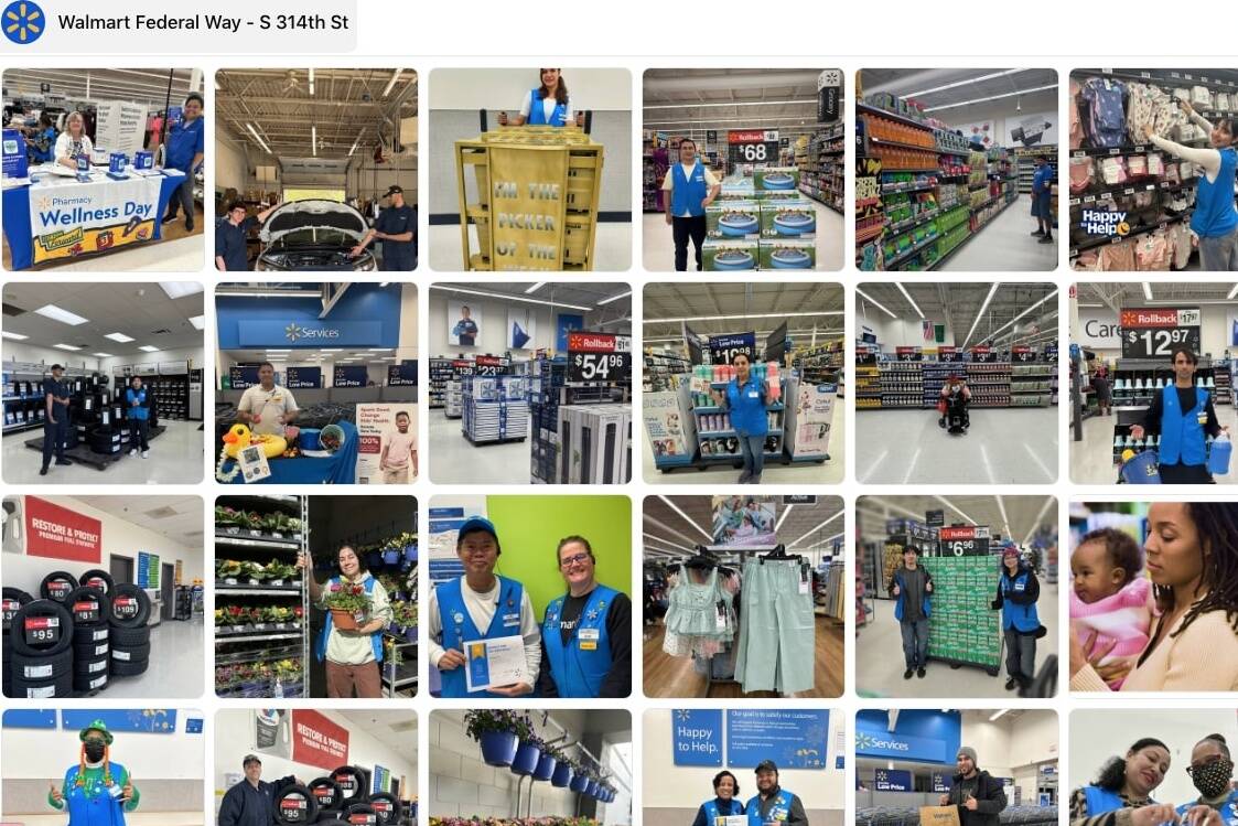 Scene from the Facebook page for Federal Way Walmart on South 314th Street, which is set to close Oct. 31. However, the Walmart Supercenter at 34520 16th Ave. S. in Federal Way will remain open. (Screenshot)