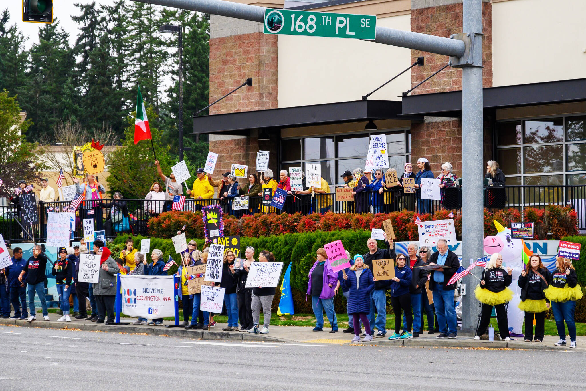 People attend the No Kings protest Oct. 18 in Covington. COURTESY PHOTO, Indivisible Covington