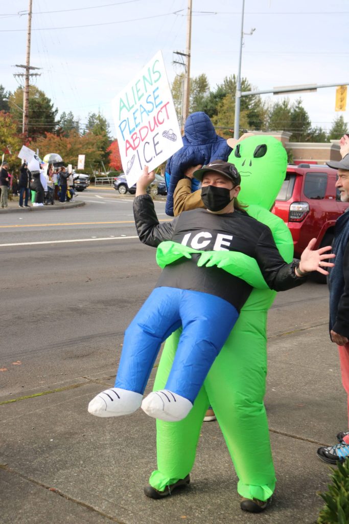 Fairwood protesters. Photo by Bailey Jo Josie/Sound Publishing.