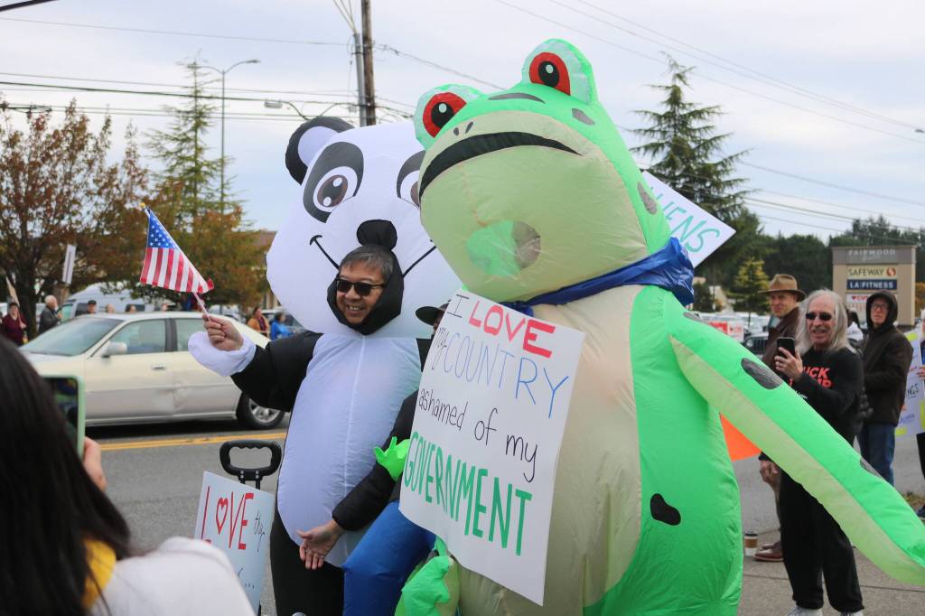 Fairwood protesters. Photo by Bailey Jo Josie/Sound Publishing.