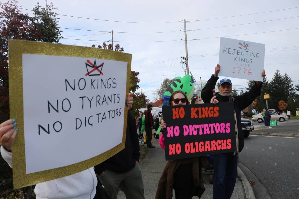Fairwood protesters. Photo by Bailey Jo Josie/Sound Publishing.