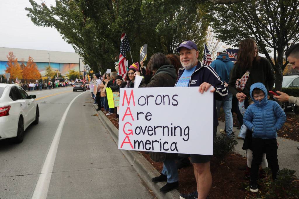 Renton Landing protest.
Renton Landing protest. Photo by Bailey Jo Josie/Sound Publishing.