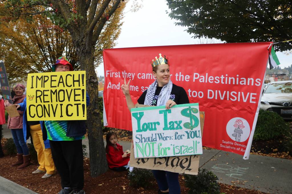 Renton Landing protest. Photo by Bailey Jo Josie/Sound Publishing.