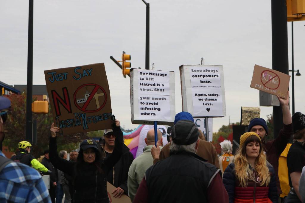 Renton Landing protest. Photo by Bailey Jo Josie/Sound Publishing.