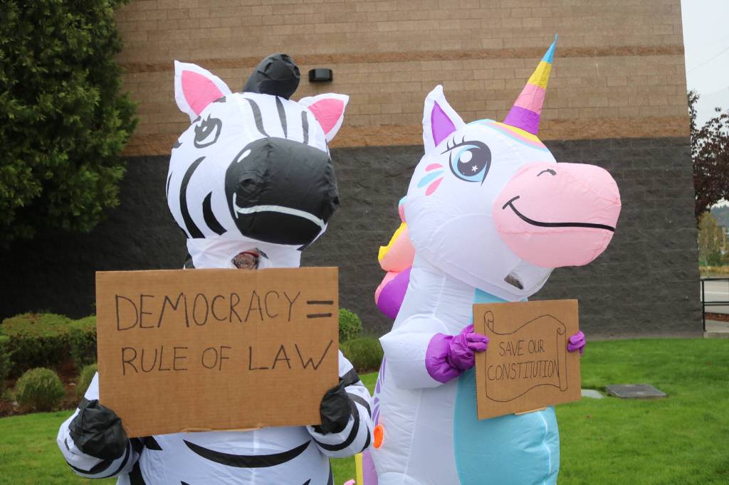 Renton Landing protest. Photo by Bailey Jo Josie/Sound Publishing.