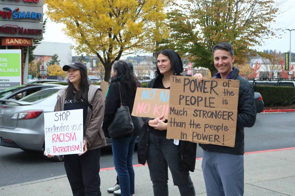 Renton Landing protest. Photo by Bailey Jo Josie/Sound Publishing.