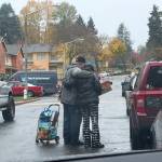 A scene at the Kent Food Bank at the Birch Creek apartment complex. Photo by Mariah Hill
