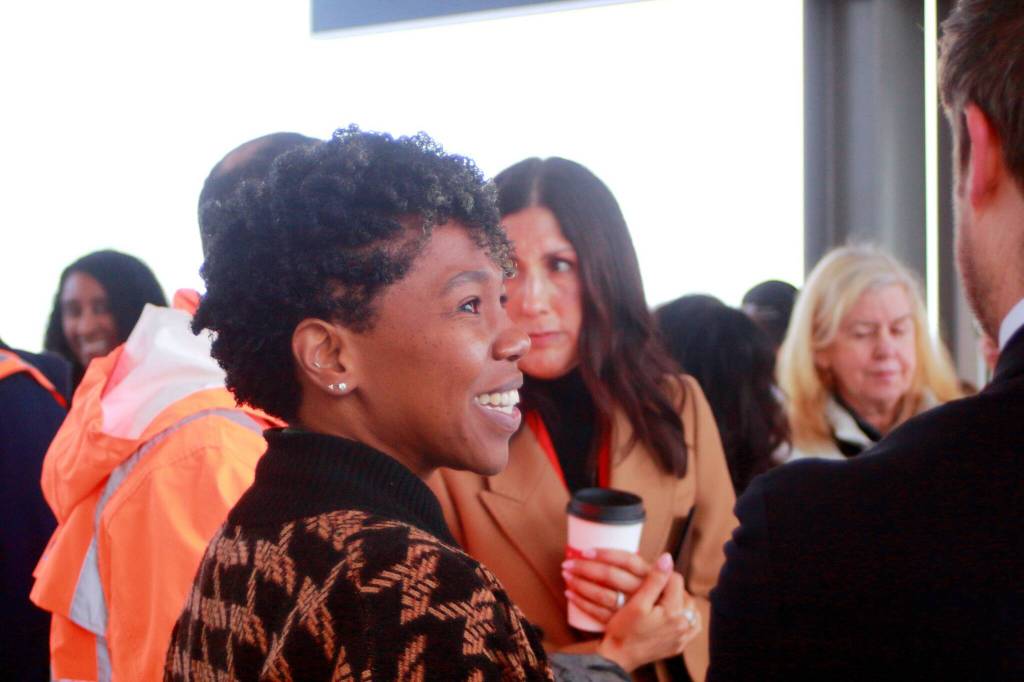 Nadia Anderson, Chief Strategy Officer for Sound Transit, attends the South King Link preview ride on Dec. 2, 2025. Photo by Keelin Everly-Lang/Sound Publishing