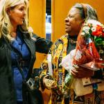 State Sen. Tina Orwall, D-Des Moines, talks about working with Brenda Fincher on state issues. COURTESY PHOTO, City of Kent