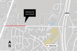 The westbound lanes of South 272nd Street in Kent between Pacific Highway South and South Star Lake Road will close for about four days Jan. 23-26 to install light poles. COURTESY IMAGE, Sound Transit