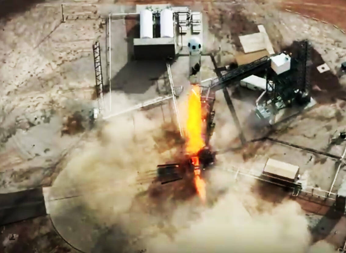 The launch of Kent-based Blue Origins New Shepard Jan. 22 in West Texas, the 17th human spaceflight for the company. COURTESY VIDEO SCREENSHOT, Blue Origin