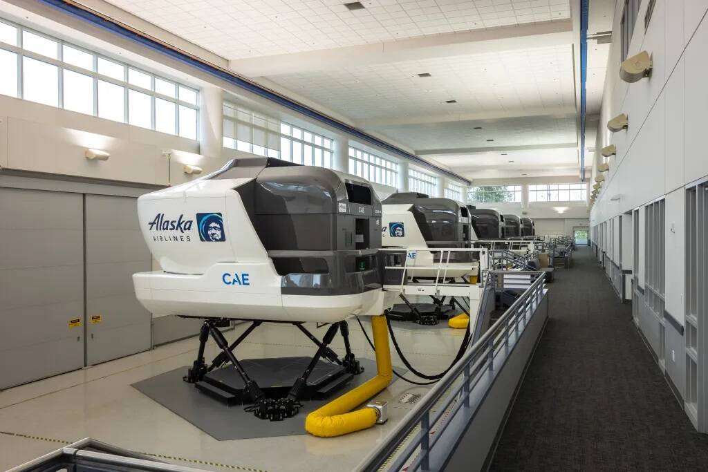 Mock bays and virtual reality rooms and equipment provide realistic training for employees. Photo provided by Alaska Airlines