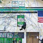 The banner was revealed with confetti inside the Kentwood gymnasium. Photo provided by Robby Mullikin