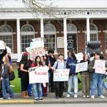 The walkout of 100 to 150 students was largely peaceful. Photo by Ray Miller-Still