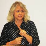 Kent Mayor Dana Ralph commends the aerospace industry in the Kent Valley during a March 5 speech to the Kent Chamber of Commerce at the Green River College Kent Campus. STEVE HUNTER, Kent Reporter