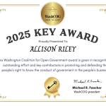 Allison Rileys Key Award. COURTESY IMAGE