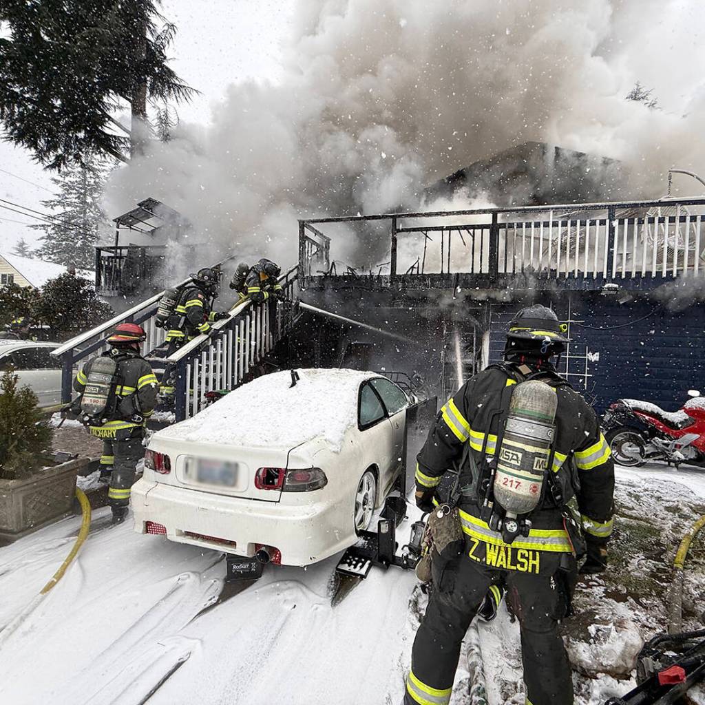 It took firefighters about 90 minutes to extinguish a house fire in the 26400 block of 137th Avenue SE. COURTESY PHOTO, Puget Sound Fire