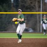 Naomi Benavides makes a throw to first base. Photo provided by Eric Todd / @ETDPI