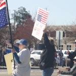 Protesters were out displaying their signs for a couple of hours in Kent. STEVE HUNTER, Kent Reporter