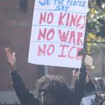 Protesters lined up along West James Street in Kent Saturday, March 28 as part of the No Kings movement across the nation against the Trump administration. STEVE HUNTER, Kent Reporter