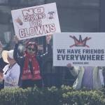 Protesters along West James Street in Kent near Fourth Avenue North. STEVE HUNTER, Kent Reporter