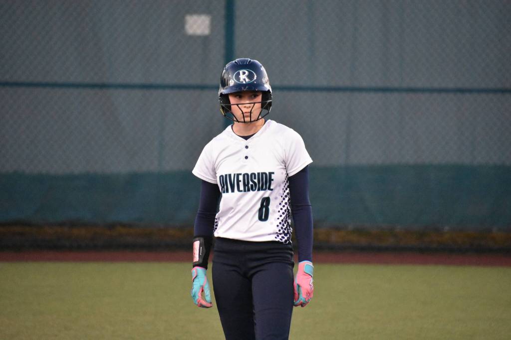 Sloan Cross stands on second after her double scored the go-ahead run. Ben Ray / The Reporter