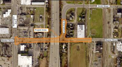 Construction will go from April 13 to spring 2027 along West Meeker Street in Kent between Washington Avenue and the Interurban Trail, part of the citys Meet Me on Meeker project. COURTESY IMAGE, City of Kent