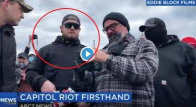 The U.S. Department of Justice (DOJ) released a photo of Ethan Nordean, circled in red, of Auburn, during the Jan. 6, 2021, Capitol riots in Washington, D.C. COURTESY PHOTO, U.S. DOJ