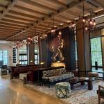 SOMM Hotel lobby with Sasquatch and mushroom-themed furnishings. Photo by Mindy Stern